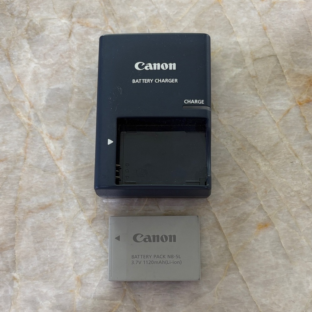 Canon Battery Charger CB-2LX with Canon Battery Pack NB-SL
